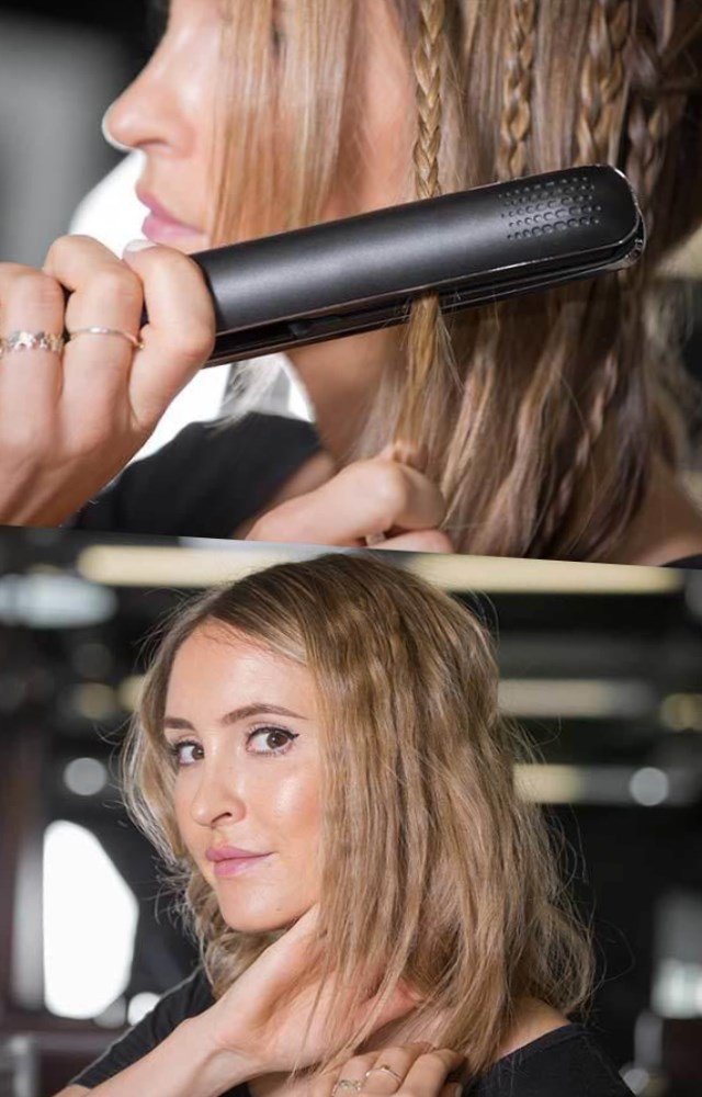 Как накрутить волосы утюжком каре на ножке