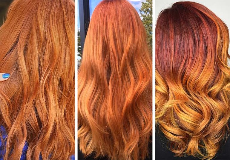 Окрашивание рыжих волос фото до и после