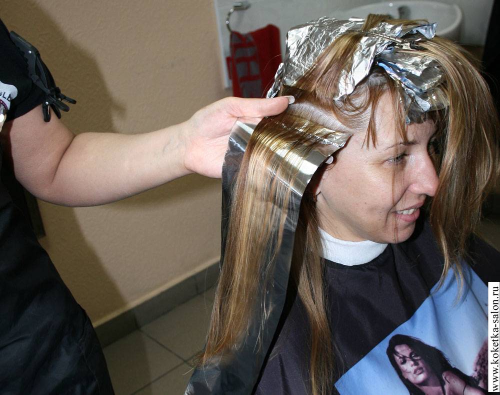 Мелирование волос на шапочку в салоне