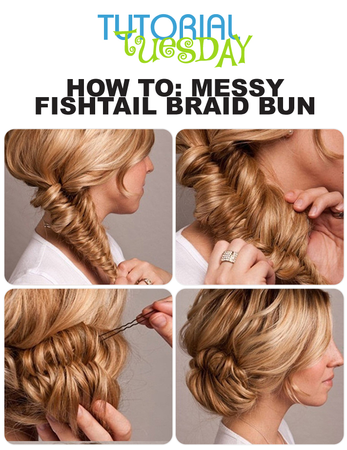 Fishtail bun diy