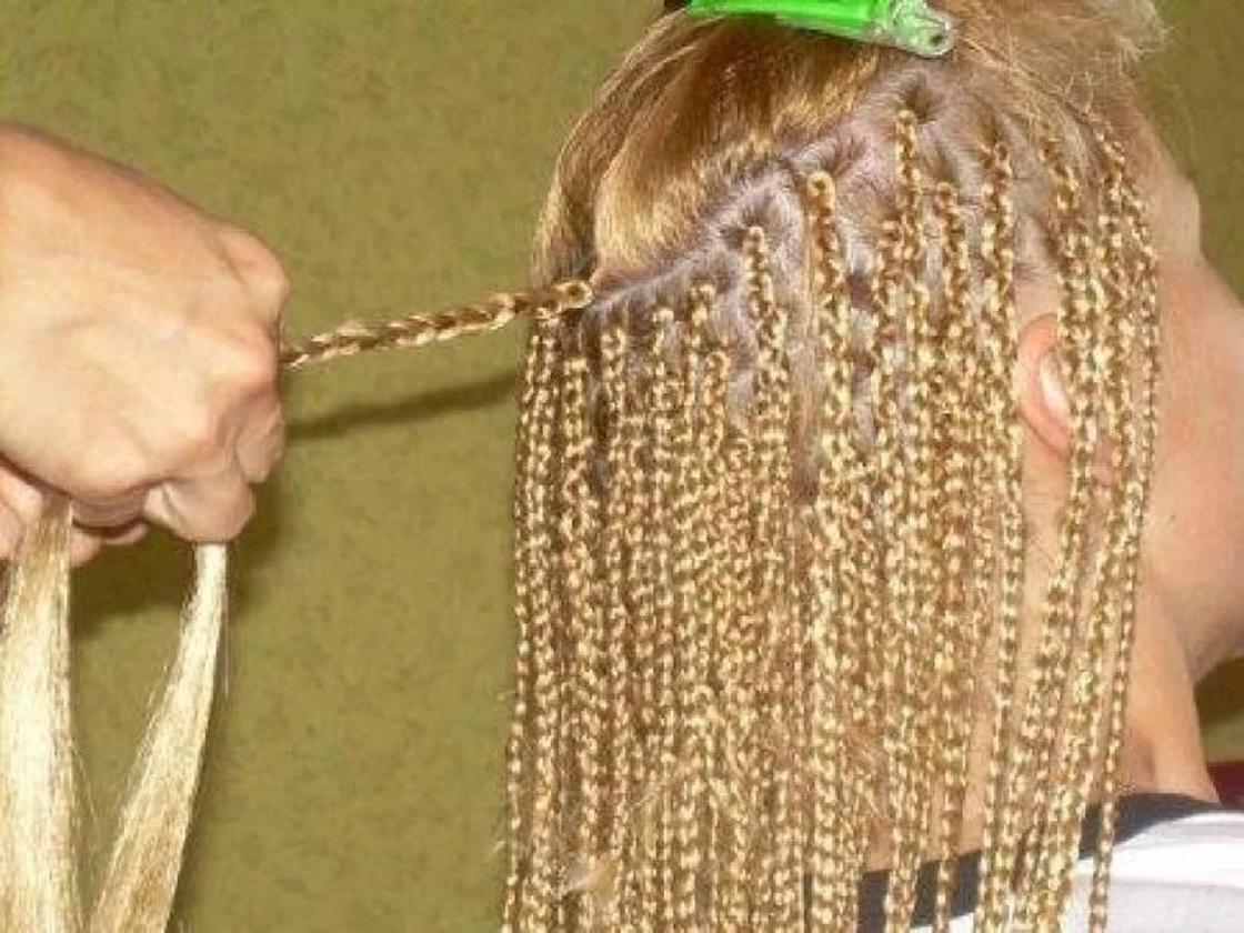 Как шить волосы на косички