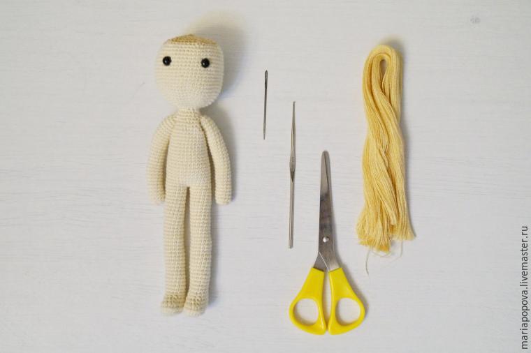 Делаем волосы вязаной кукле, фото № 1