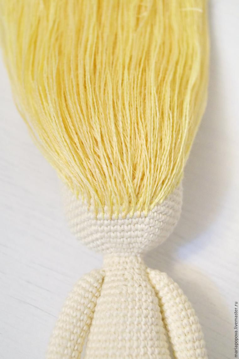 Делаем волосы вязаной кукле, фото № 10
