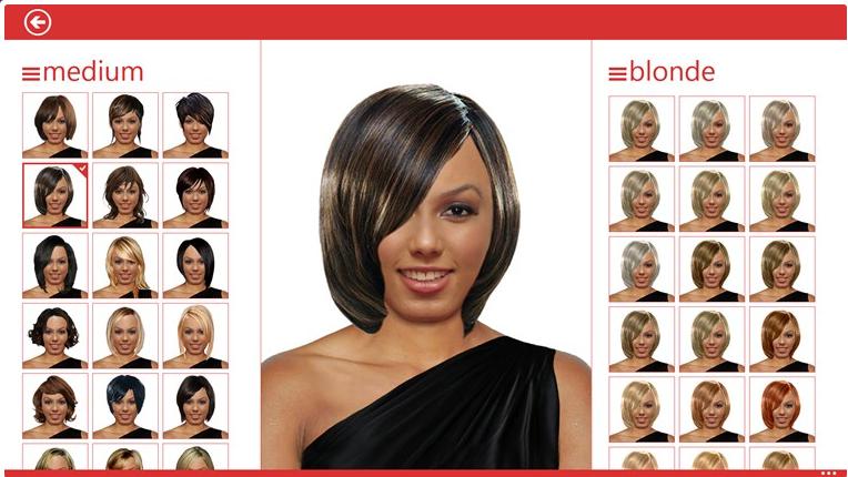 Пример выбора женской стрижки и цвета волос