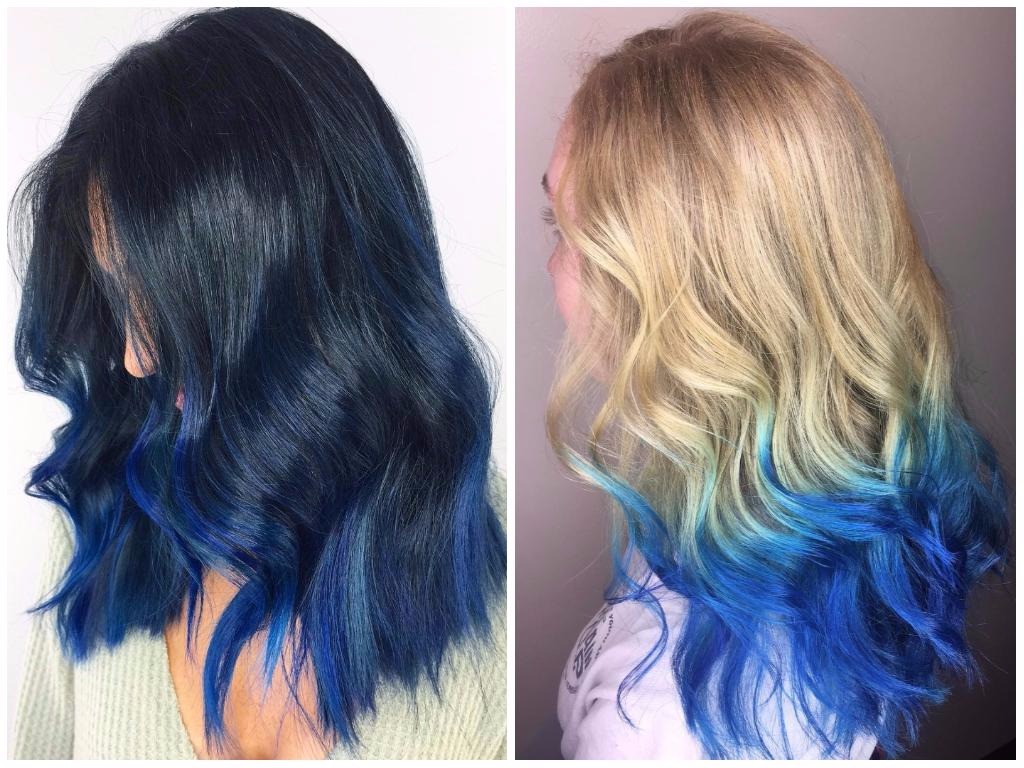 Как покрасить волосы кончики в синий цвет в домашних условиях
