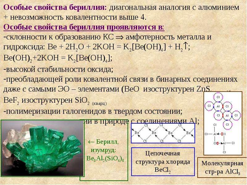 Охарактеризовать бериллий по плану