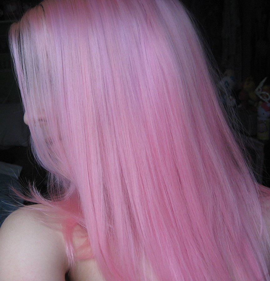 Розовый тоник на русых волосах без осветления фото