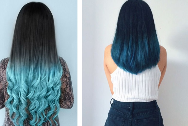 Как покрасить волосы кончики в синий цвет в домашних условиях