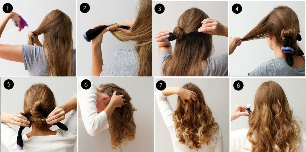 Как накрутить волосы на платок на средние волосы пошагово