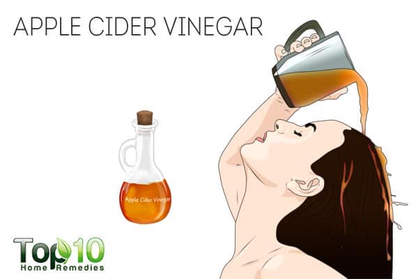 Use apple cider vinegar to treat scalp sores
