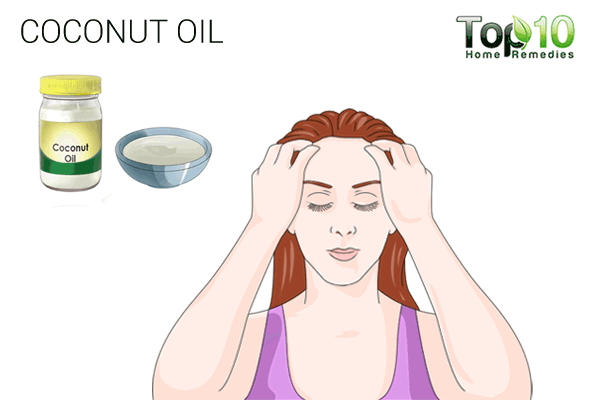 Use coconut oil to treat scalp sores