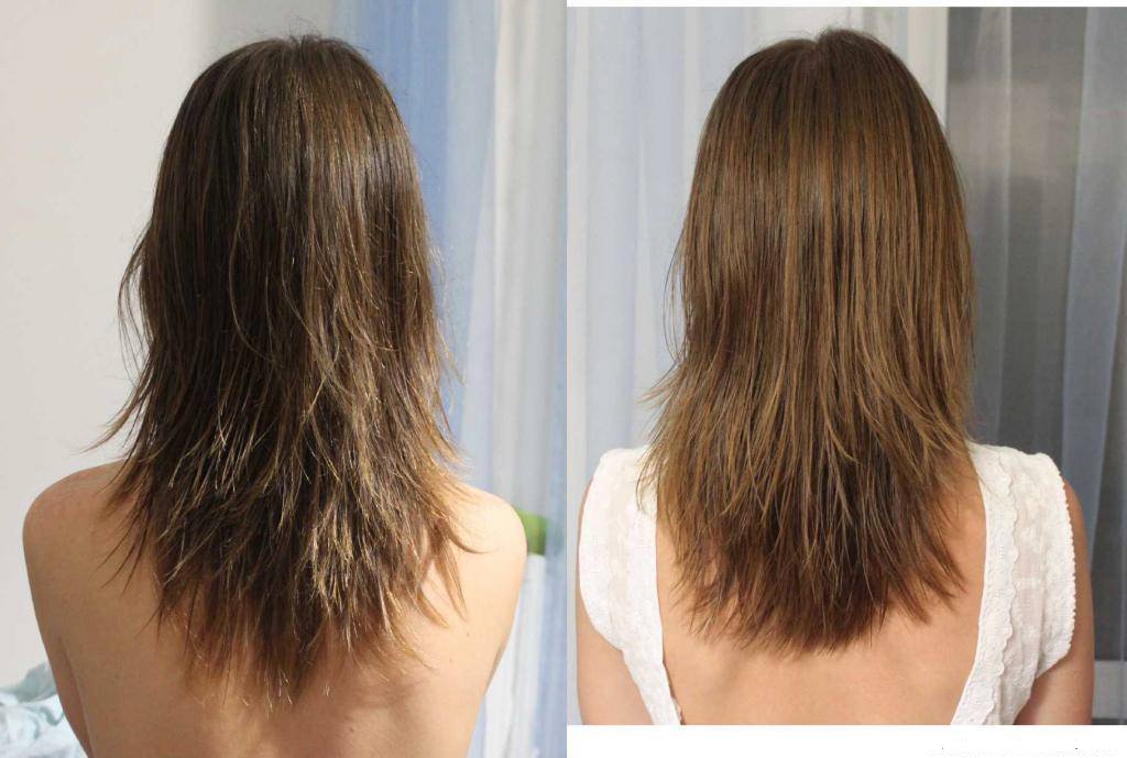 Шлифовка волос до и после фото